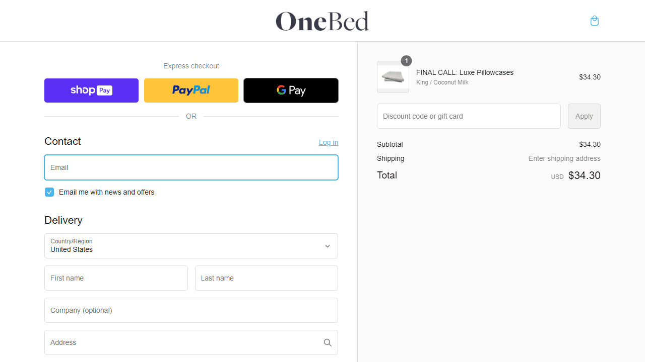 How to apply One Bed coupon code